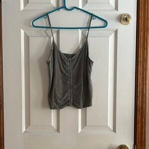 American Eagle Outfitters Green Fitted Ruched Camisole